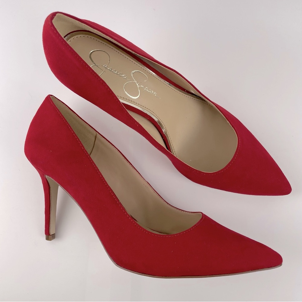 Jessica Simpson - Red Suede Closed Toe Pumps